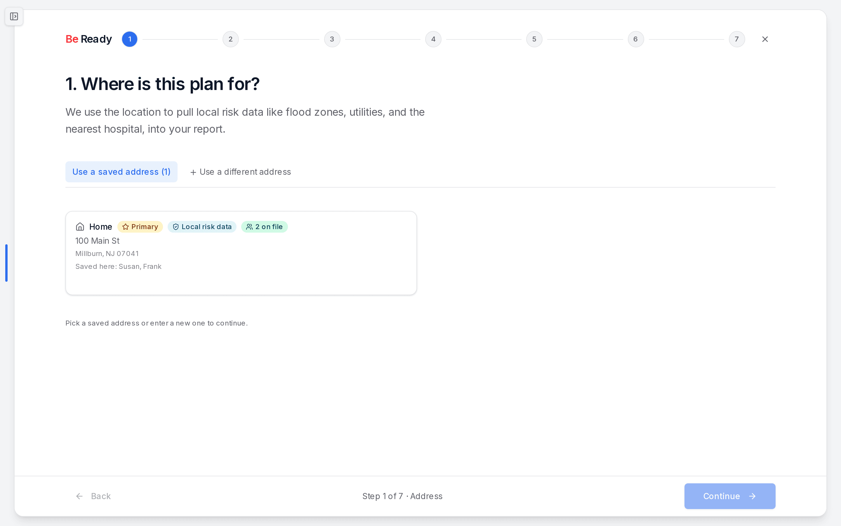 Step 1: where the plan is for